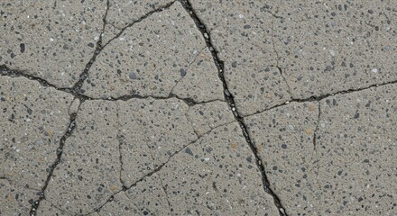 Aufkleber - Cracked Concrete Surface with Rough Texture and Visible Aggregate Rocks