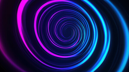 Wall Mural - Colorful Swirling Patterns of Light with Vibrant Neon Blue and Purple Spirals in Motion