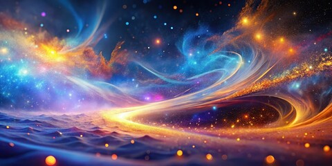 Wall Mural - celestial tapestry a cosmic landscape of glowing nebulae and shimmering stardust, unfolding across a