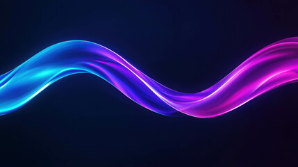 Wall Mural - colorful light waves in blue and pink against dark background creating abstract motion design