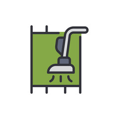 Wall Mural - Carpet cleaning colored icons, minimalist vector illustration ,simple transparent graphic element .Isolated on white background