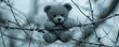 © Aris Suwanmalee - A soft teddy bear perched on barbed wire, symbolizing innocence amidst struggle.