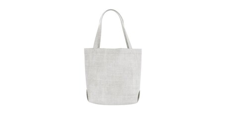 Poster - 4k Resolution Video: White Blank Textile Tote Bag Mockup Template for Shopping with Handles Seamless Looped Rotating on a white background with Alpha Matte