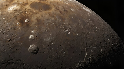 Wall Mural - Gray and Brown Surface of Mercury with Impact Craters
