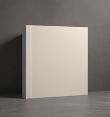 Wall Mural - Blank square book cover on textured backdrop; simple, minimalist design presentation,  novel,  design element,  advertising