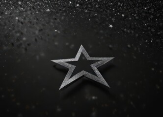 Wall Mural - Silver glitter star pattern on black, festive twinkle effect, glitter texture, new year, light