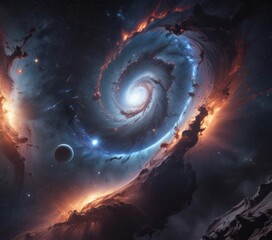Wall Mural - vast cosmic expanse, swirling nebulae, distant galaxies , space, artwork