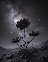 Wall Mural - vast, inky black cosmos, distant nebulae shimmer , nebula, image