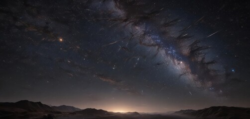 Wall Mural - vast, shimmering starfield, myriad stars ablaze across the nocturnal sky , dark matter, milky way
