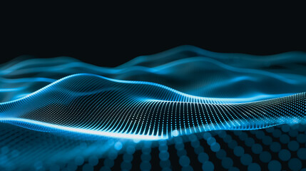 Wall Mural - digital waves of data: an artistic representation of a digital wave, rendered in a striking shades o