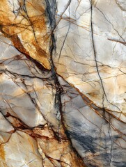 Aufkleber - Detailed View of Exquisite Marble Surface Showcasing Intricate Veins and Smooth Reflections in Natural Light
