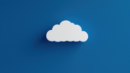 Wall Mural - a minimalist white cloud shape against a blue background, symbolizing calmness and creativity.