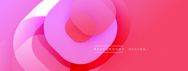 Fototapete - Abstract pink design features overlapping circles, gradients. Modern aesthetic, smooth transitions create dynamic visual impact. Background text reads background design.