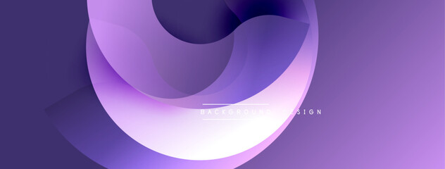 Fototapete - Abstract flowing shapes create dynamic purple gradient background. Smooth curves suggest movement, depth. Modern design element for digital projects.