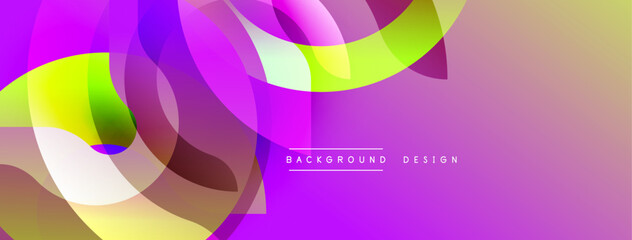 Poster - Abstract vibrant layers create dynamic composition. Gradient colors blend, forming flowing shapes. Modern design suitable for backgrounds, presentations, digital art.