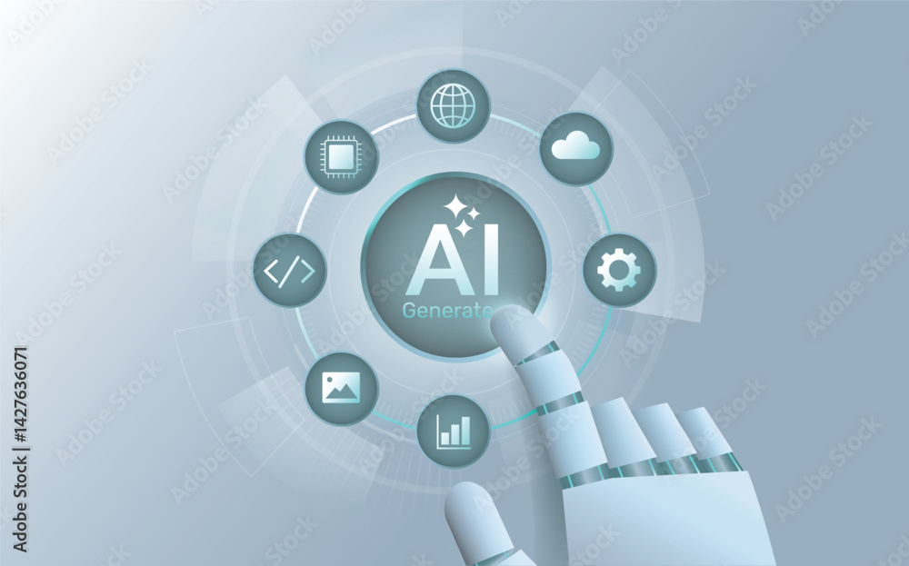 Generate with AI button. AI enters by command prompt to generate ideas ...