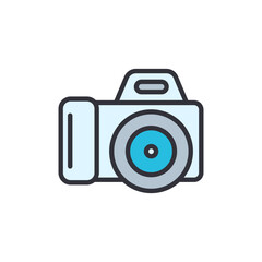 Wall Mural - Camera colored icons, minimalist vector illustration ,simple transparent graphic element .Isolated on white background
