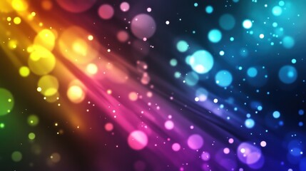 Aufkleber - Abstract vibrant bokeh background with colorful lights and streaks