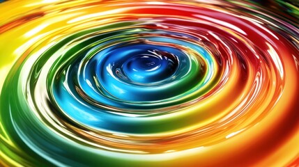 Aufkleber - Vibrant swirling liquid colors in concentric circles