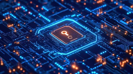 Aufkleber - Advanced security chip on circuit board