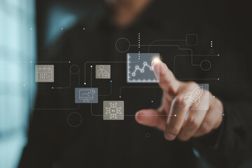 Aufkleber - Touching interactive analytics to drive business growth and AI insights.