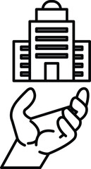 Wall Mural - hand is holding a building in the air