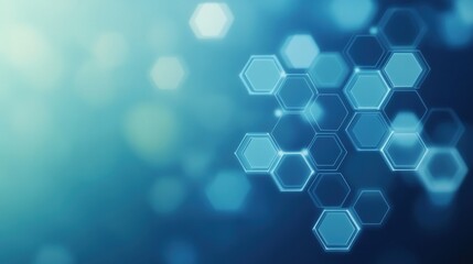 Wall Mural - a visually stunning abstract background featuring hexagonal patterns in shades of blue, evoking a se