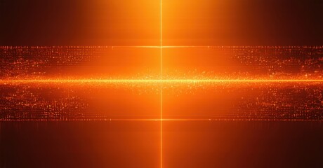 Fototapete - Bright orange abstract background. Lines intersect, creating glowing particle effect. Digital texture suggests futuristic energy flow.