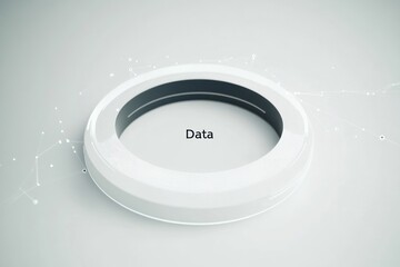 Wall Mural - a white circle with the word data written in black. symbolizing the intersection of big data with ex