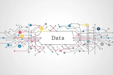 Wall Mural - a colorful, complex web of lines. symbolizing the intersection of big data with exam topics.