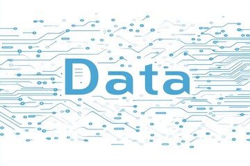 Wall Mural - a blue background with a white letter d. symbolizing the intersection of big data with exam topics.