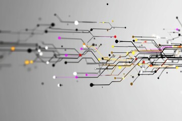 Wall Mural - a computer screen shows a bunch of lines and dots. symbolizing the intersection of big data with exa