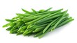© sirisak - A vibrant bunch of freshly cut chives sits on a pristine white background ready for culinary use.