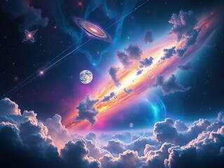 abstract space background. space, nebula, galaxy, sky, star, cosmos, light, fantasy, astronomy, supe