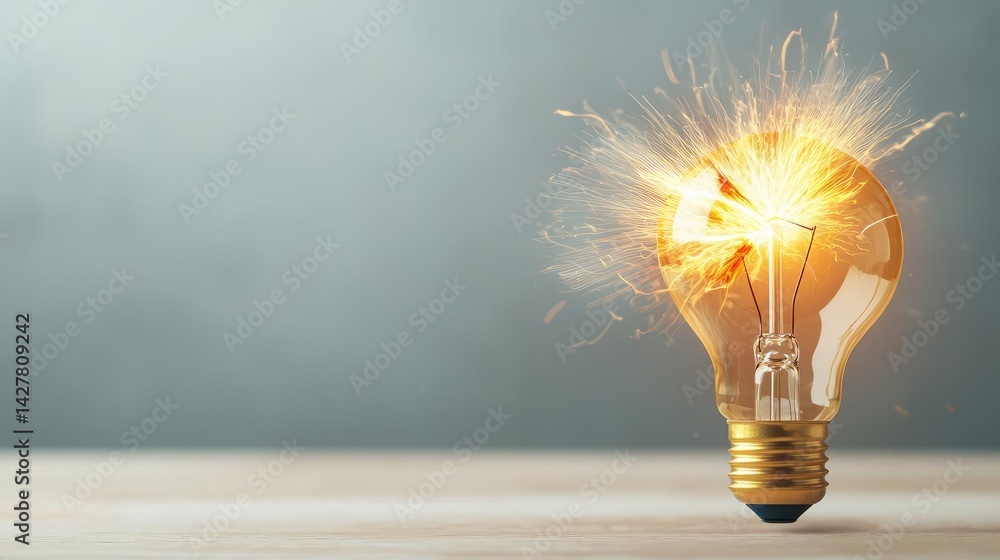Explosion of lightbulb in electric high-speed burst concept. Explosive ...