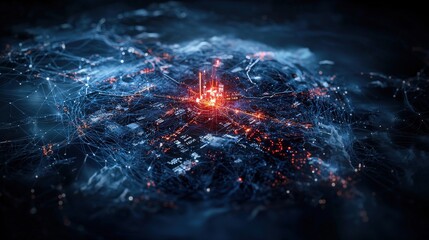 Leinwandbilder - Visualizing urban connectivity a digital map of networked city technology futuristic environment aerial view