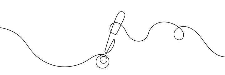 Wall Mural - Continuous linear drawing of exclamation mark. Single-line drawing of an exclamation mark. Exclamation mark in one line style. Vector illustration.