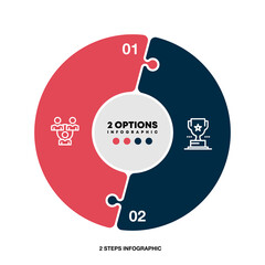 Wall Mural - vector circle arrows puzzle infographic, cycle diagram, presentation chart. business concept with 2 