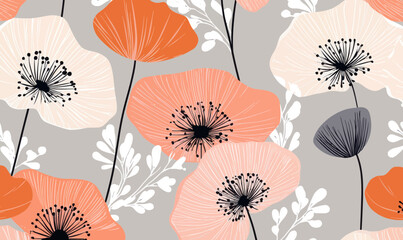 Naklejka na meble Elegant Large Flower Pattern with Trendy Modern Design for Fashion and Decor