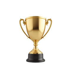 gold cup isolated on transparent background, gold cup isolated on white background, symbol of victor