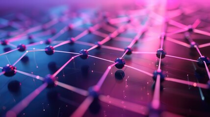 Abstract picture of neon light particle with digital technology style design connecting become dynamic of electric wave movement represent about flowing of data or structure of network system. AIG53.