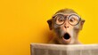 © Vibe Stock - Surprised monkey reading a newspaper with glasses