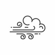 © imagemir - A minimalist illustration of a cloud with wind swirls, conveying a sense of motion and breeziness.
