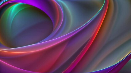 Wall Mural - Vibrant swirls of pink, red, purple, blue color, bright looped abstract background with fluid, flowing shapes, smooth, wavy lines. The hues shift and blend, creating an illusion of movement and depth.