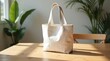 © Synthetic Stock Lab - Light gray tote bag on wood surface image