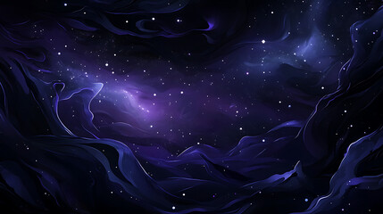 A dark blue sky with stars and a purple cloud