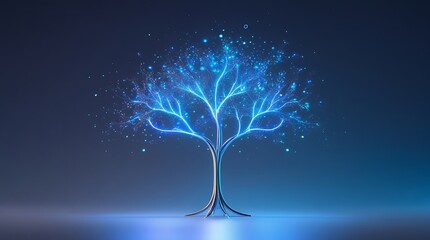 Wall Mural - abstract blue tree graphic design