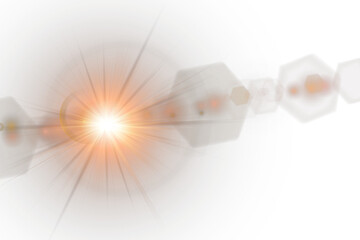 Wall Mural - radiant flare overlays enhance photos with golden tone. transparent lens burst spreads in smooth sun