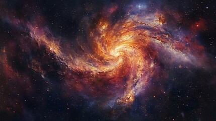 Wall Mural - cosmic vortex of swirling colors in the vast, dark expanse of space. a beautiful, fiery nebula