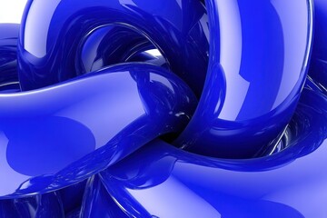 Abstract blue twisted shapes